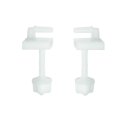 Cerniere - Ricambi copriwater. Coppia supporti in plastica, completa di bulloni in nylon, adatti sedili tipo S 12