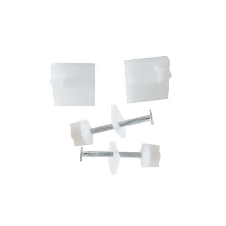 Cerniere - Ricambi copriwater. Coppia supporti in plastica, completa di bulloni in metallo adatti, sedili tipo S 12
