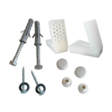 Fissaggi per termosanitari. Coppie supporti in plastica complete di accessori