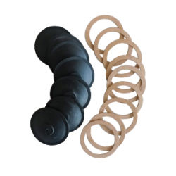 RICAMBI PER CASSETTE SCARICO  Compatibili «Pucci» Serie 10 membrane «P», con 20 anelli fibra, in busta S/S