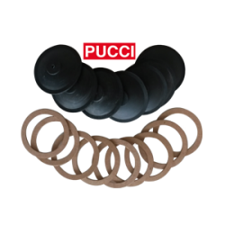 RICAMBI PER CASSETTE SCARICO Originali «Pucci» Serie 10 membrane «Pucci», con 20 anelli fibra, in busta S/S