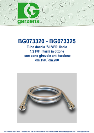 Tubo doccia 'SILVER' liscio 1/2 F/F interni in ottone  con cono girevole anti torsione  cm.150 / cm.200