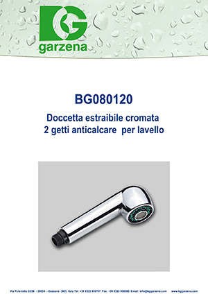 Doccetta estraibile cromata  2 getti anticalcare  per lavello